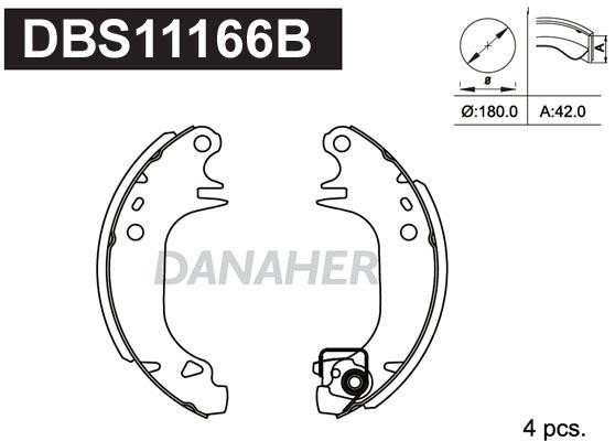 Danaher DBS11166B Колодки тормозные барабанные, комплект DBS11166B: Отличная цена - Купить в Польше на 2407.PL!