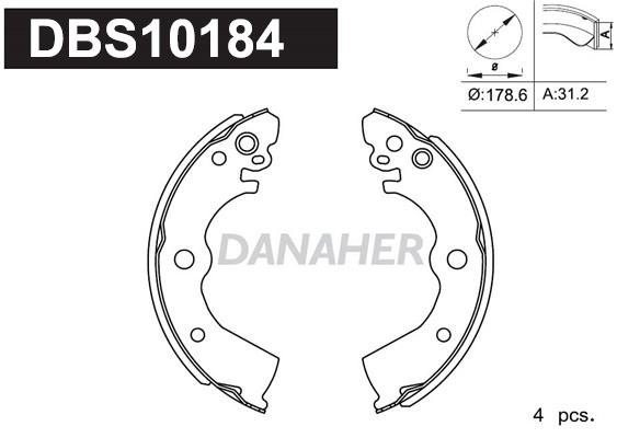Danaher DBS10184 Колодки тормозные барабанные, комплект DBS10184: Отличная цена - Купить в Польше на 2407.PL!