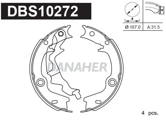 Danaher DBS10272 Parking brake shoes DBS10272: Buy near me in Poland at 2407.PL - Good price!