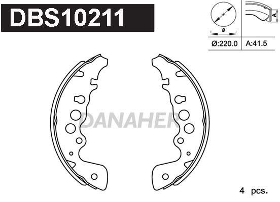 Danaher DBS10211 Brake shoe set DBS10211: Buy near me in Poland at 2407.PL - Good price!