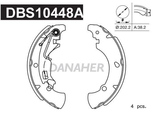 Danaher DBS10448A Колодки гальмівні барабанні, комплект DBS10448A: Приваблива ціна - Купити у Польщі на 2407.PL!
