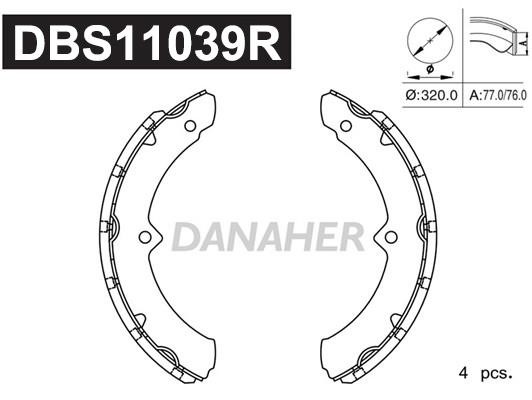 Danaher DBS11039R Brake shoe set DBS11039R: Buy near me in Poland at 2407.PL - Good price!