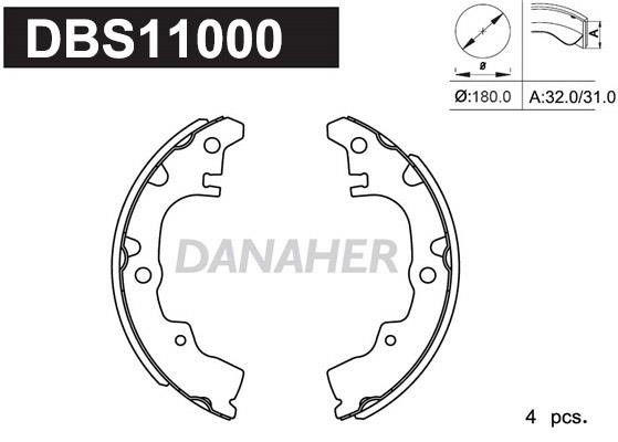 Danaher DBS11000 Brake shoe set DBS11000: Buy near me in Poland at 2407.PL - Good price!