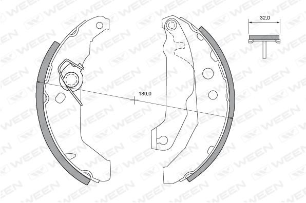 Ween 152-2097 Brake shoe set 1522097: Buy near me at 2407.PL in Poland at an Affordable price!