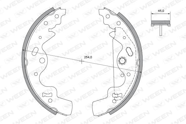 Ween 152-2133 Brake shoe set 1522133: Buy near me at 2407.PL in Poland at an Affordable price!
