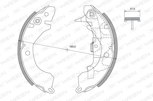 Ween 152-2308 Brake shoe set 1522308: Buy near me at 2407.PL in Poland at an Affordable price!