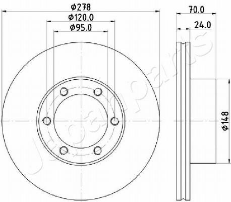 Japanparts DI-0715 Front brake disc ventilated DI0715: Buy near me in Poland at 2407.PL - Good price!