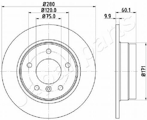 Japanparts DP-0107 Rear brake disc, non-ventilated DP0107: Buy near me in Poland at 2407.PL - Good price!