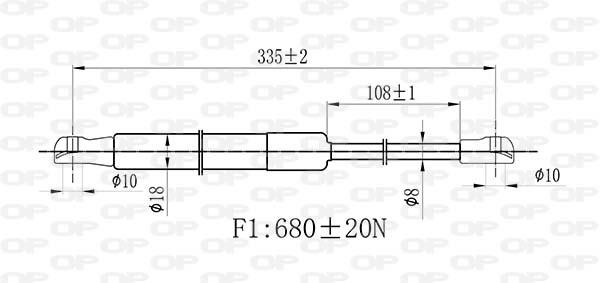 Open parts GSR6448.00 Gas hood spring GSR644800: Buy near me in Poland at 2407.PL - Good price!