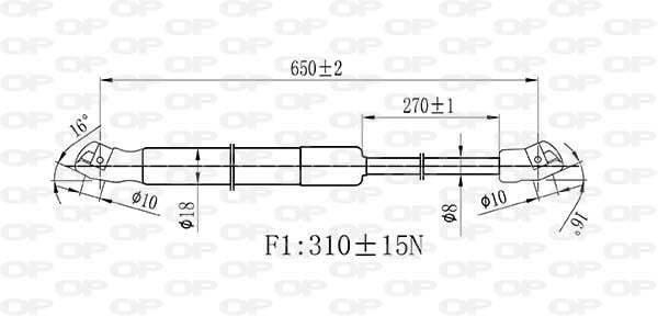 Open parts GSR6429.00 Gas hood spring GSR642900: Buy near me in Poland at 2407.PL - Good price!