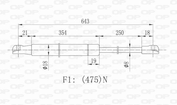 Open parts GSR6428.00 Пружина газова капоту GSR642800: Приваблива ціна - Купити у Польщі на 2407.PL!