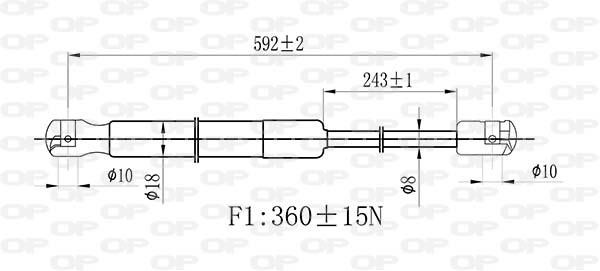 Open parts GSR6447.00 Gas hood spring GSR644700: Buy near me in Poland at 2407.PL - Good price!