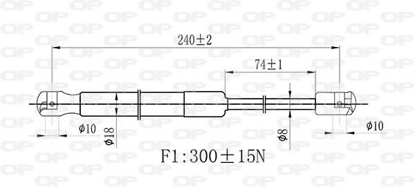 Open parts GSR6434.00 Gas hood spring GSR643400: Buy near me at 2407.PL in Poland at an Affordable price!