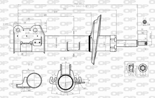 Open parts SAB8300.31 Front right gas oil shock absorber SAB830031: Buy near me in Poland at 2407.PL - Good price!