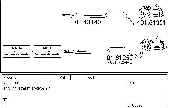 Mts C100682026665 Exhaust system C100682026665: Buy near me in Poland at 2407.PL - Good price!