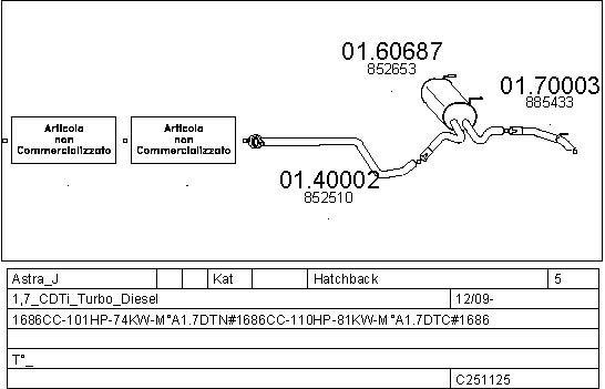 Mts C251125029347 Exhaust system C251125029347: Buy near me in Poland at 2407.PL - Good price!