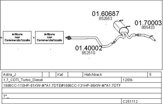 Mts C251112027625 Exhaust system C251112027625: Buy near me in Poland at 2407.PL - Good price!