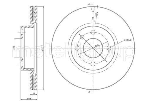 Trusting DF673 Front brake disc ventilated DF673: Buy near me in Poland at 2407.PL - Good price!