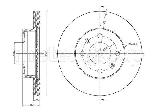 Trusting DF1027 Front brake disc ventilated DF1027: Buy near me in Poland at 2407.PL - Good price!