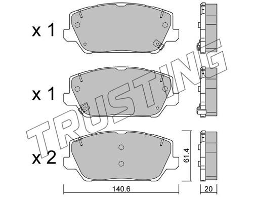 Trusting 1241.0 Тормозные колодки дисковые, комплект 12410: Отличная цена - Купить в Польше на 2407.PL!