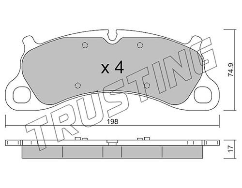 Trusting 1255.0 Гальмівні колодки, комплект 12550: Купити у Польщі - Добра ціна на 2407.PL!