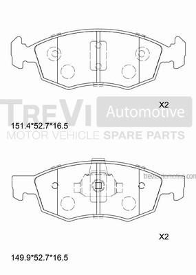 Trevi automotive PF1076 Brake Pad Set, disc brake PF1076: Buy near me in Poland at 2407.PL - Good price!