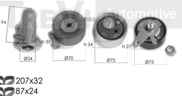 Trevi automotive KD1295 Timing Belt Kit KD1295: Buy near me in Poland at 2407.PL - Good price!