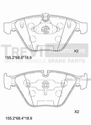 Trevi automotive PF1198 Brake Pad Set, disc brake PF1198: Buy near me in Poland at 2407.PL - Good price!