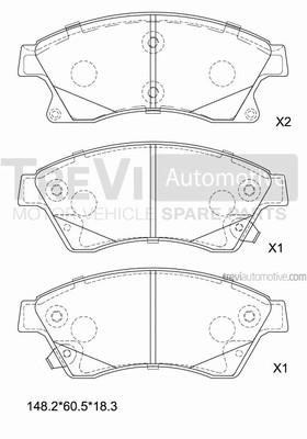 Trevi automotive PF1441 Brake Pad Set, disc brake PF1441: Buy near me in Poland at 2407.PL - Good price!