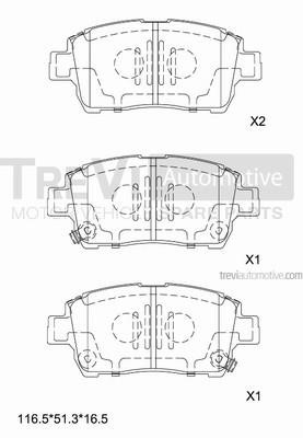 Trevi automotive PF1081 Brake Pad Set, disc brake PF1081: Buy near me in Poland at 2407.PL - Good price!