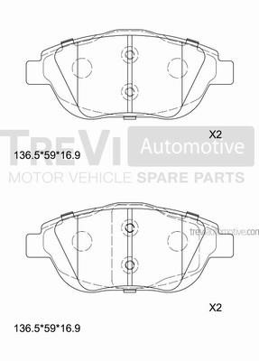 Trevi automotive PF1447 Klocki hamulcowe, zestaw PF1447: Dobra cena w Polsce na 2407.PL - Kup Teraz!