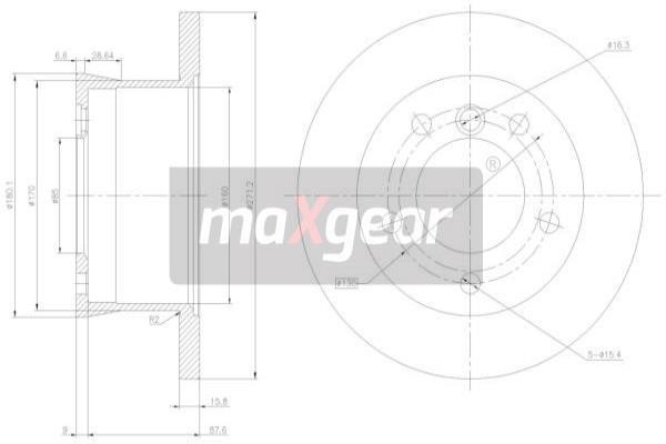 Maxgear 19-0794 Rear brake disc, non-ventilated 190794: Buy near me in Poland at 2407.PL - Good price!