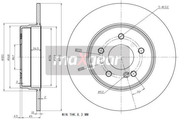 Maxgear 19-0727 Tarcza hamulcowa tylna, niewentylowana 190727: Dobra cena w Polsce na 2407.PL - Kup Teraz!