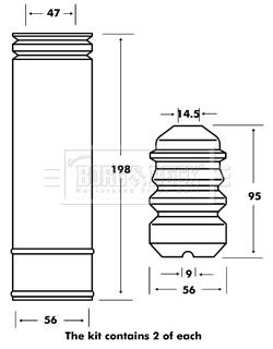 Borg & beck BPK7017 Bellow and bump for 1 shock absorber BPK7017: Buy near me in Poland at 2407.PL - Good price!
