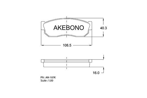 Akebono AN107K Brake Pad Set, disc brake AN107K: Buy near me in Poland at 2407.PL - Good price!