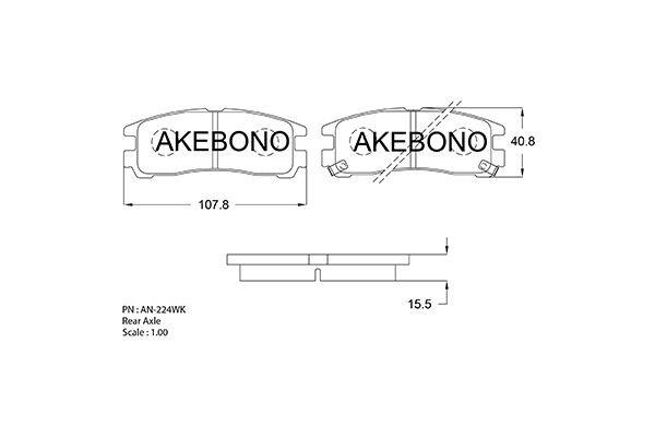 Akebono AN-224WK Brake Pad Set, disc brake AN224WK: Buy near me in Poland at 2407.PL - Good price!