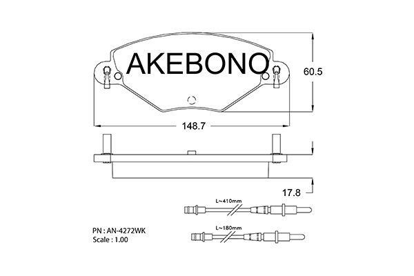 Akebono AN-4272WKE Scheibenbremsbeläge, Set AN4272WKE: Kaufen Sie zu einem guten Preis in Polen bei 2407.PL!