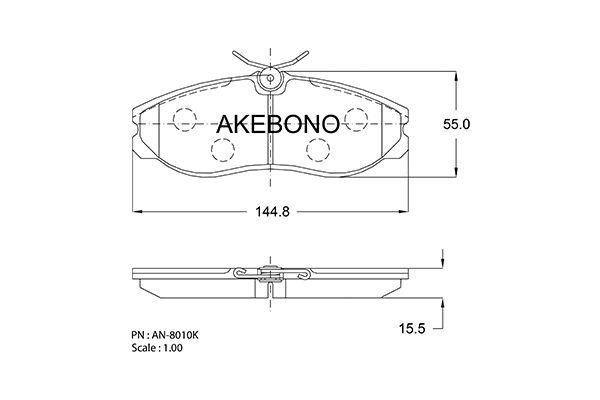 Akebono AN-8010K Тормозные колодки дисковые, комплект AN8010K: Отличная цена - Купить в Польше на 2407.PL!