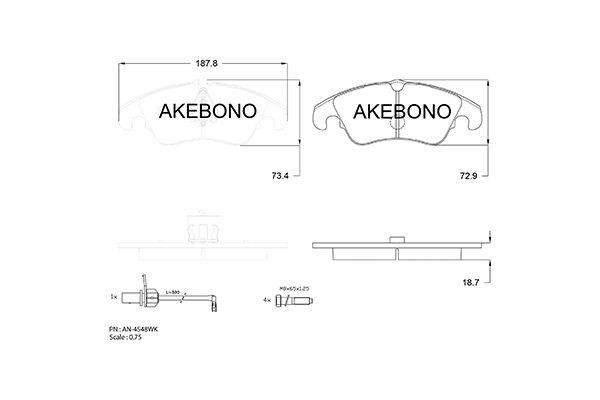 Akebono AN-4548WK Scheibenbremsbeläge, Set AN4548WK: Kaufen Sie zu einem guten Preis in Polen bei 2407.PL!