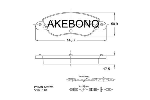 Akebono AN-4274WK Klocki hamulcowe, zestaw AN4274WK: Dobra cena w Polsce na 2407.PL - Kup Teraz!