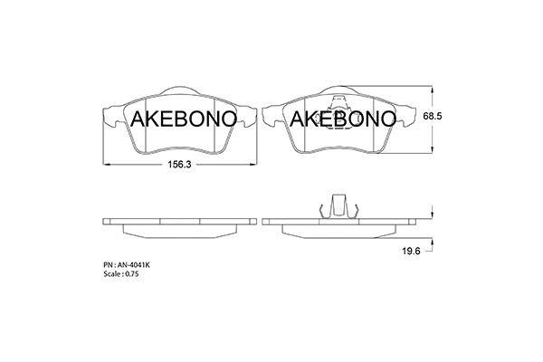 Akebono AN-4041K Scheibenbremsbeläge, Set AN4041K: Kaufen Sie zu einem guten Preis in Polen bei 2407.PL!