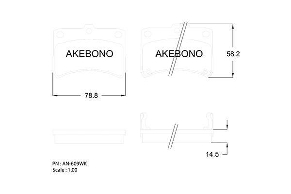 Akebono AN-609WKE Scheibenbremsbeläge, Set AN609WKE: Kaufen Sie zu einem guten Preis in Polen bei 2407.PL!