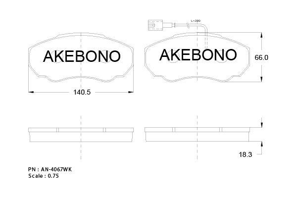 Akebono AN-4067WKE Klocki hamulcowe, zestaw AN4067WKE: Dobra cena w Polsce na 2407.PL - Kup Teraz!