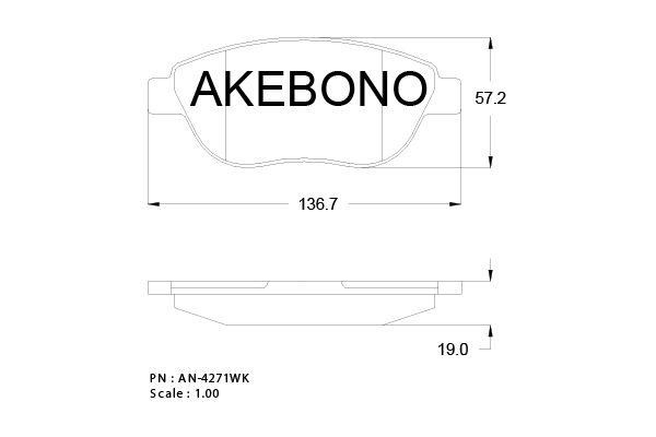 Akebono AN-4271K Brake Pad Set, disc brake AN4271K: Buy near me in Poland at 2407.PL - Good price!