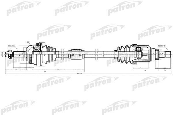 Patron PDS0313 Oś wału prawo 24x807x59x25 abs: 40t PDS0313: Atrakcyjna cena w Polsce na 2407.PL - Zamów teraz!