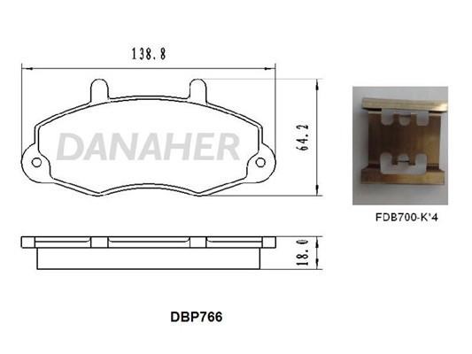 Danaher DBP766 Тормозные колодки дисковые, комплект DBP766: Отличная цена - Купить в Польше на 2407.PL!