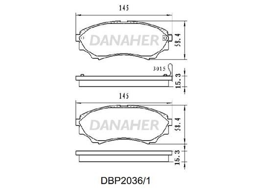 Danaher DBP2036/1 Brake Pad Set, disc brake DBP20361: Buy near me in Poland at 2407.PL - Good price!