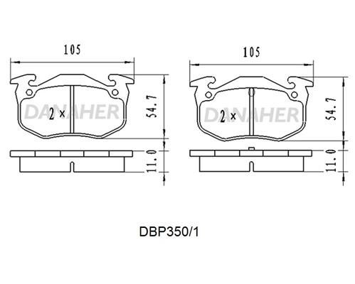 Danaher DBP350/1 Brake Pad Set, disc brake DBP3501: Buy near me in Poland at 2407.PL - Good price!