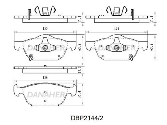 Danaher DBP2144/2 Brake Pad Set, disc brake DBP21442: Buy near me in Poland at 2407.PL - Good price!