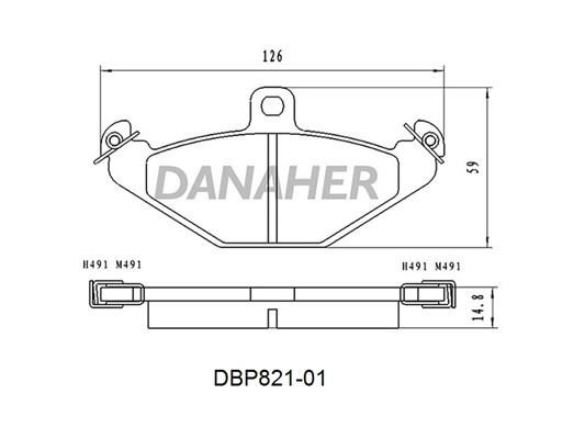 Danaher DBP821-01 Brake Pad Set, disc brake DBP82101: Buy near me in Poland at 2407.PL - Good price!